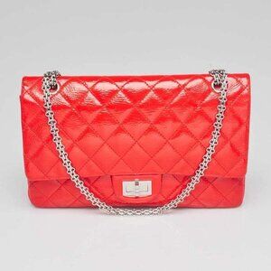 Chanel Red 2.55 Reissue Quilted Calfskin Leather 227 Jumbo Flap Bag